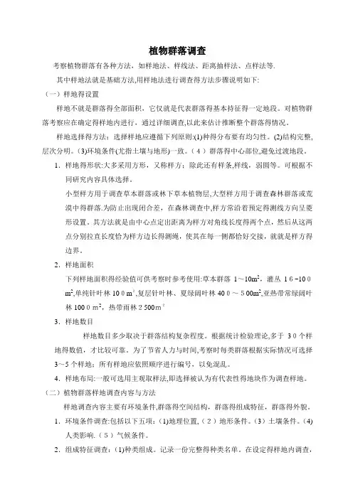 植物群落调查方法