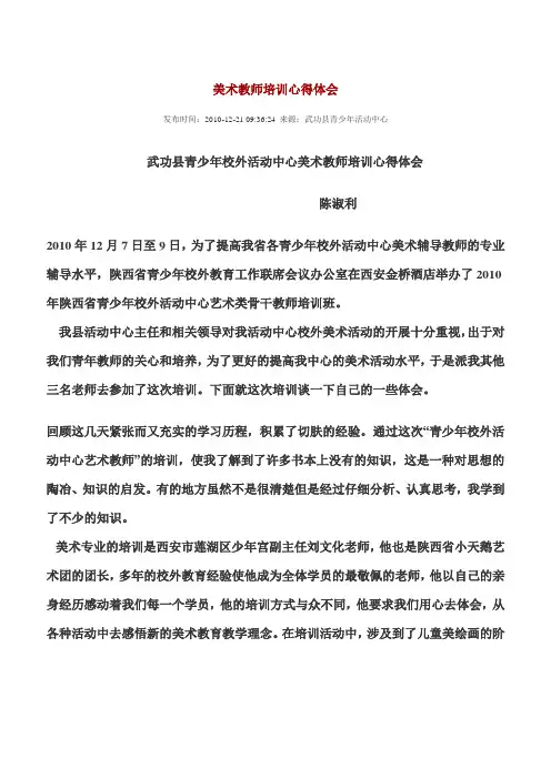 美术教师培训心得体会 2