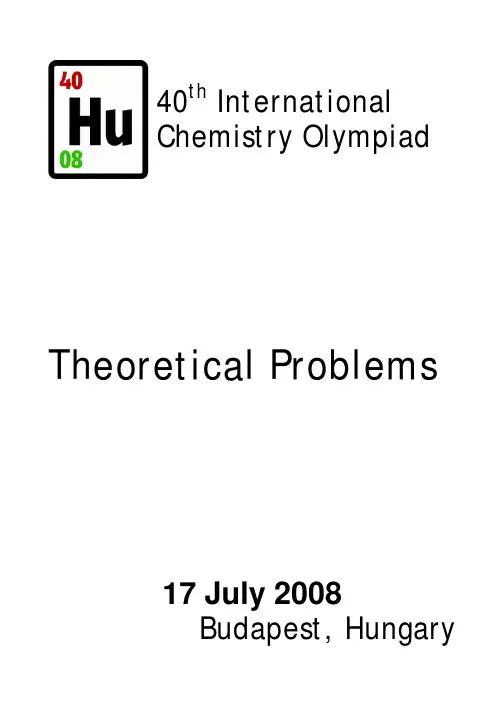 国际化学奥林匹克竞赛-40thIchotheoreticalanswers
