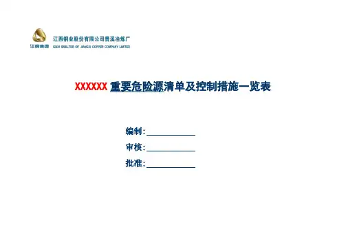02重要危险源清单及控制措施一览表