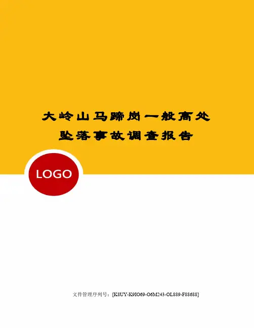 大岭山马蹄岗一般高处坠落事故调查报告