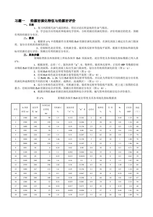 烃源岩演化特征与烃源岩评价