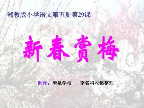 三年级语文新春赏梅(201908)