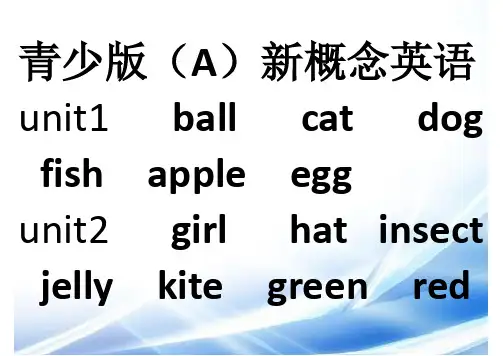 新概念英语青少版-入门级A单词表(A分课文)