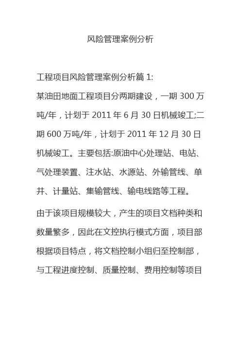 风险管理案例分析