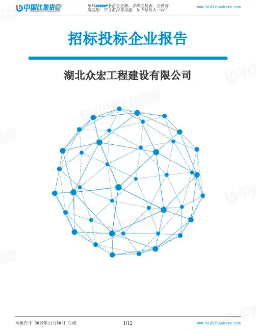 湖北众宏工程建设有限公司-招投标数据分析报告