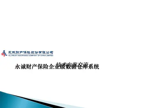 永诚财产保险企业级数据仓库系统
