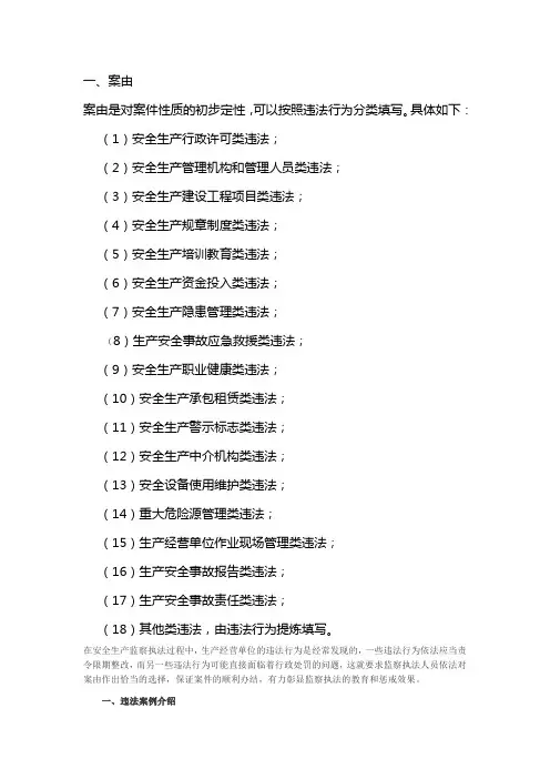 (完整版)安全生产行政执法案由18类违法