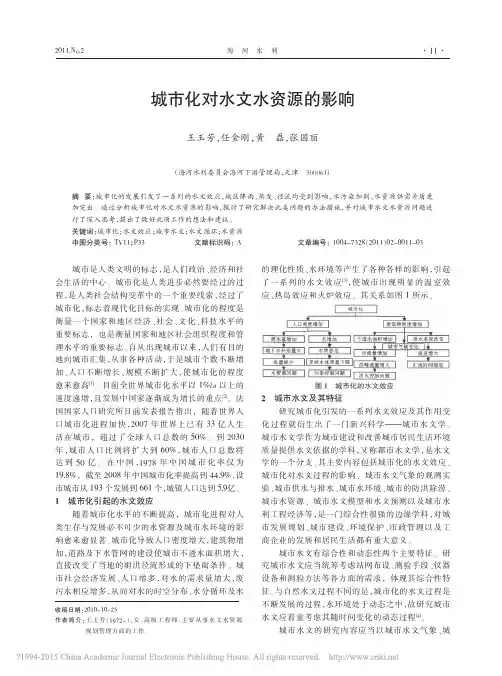 城市化对水文水资源的影响_王玉芳