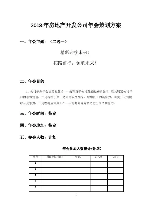 2018年房地产开发公司年会策划方案.doc