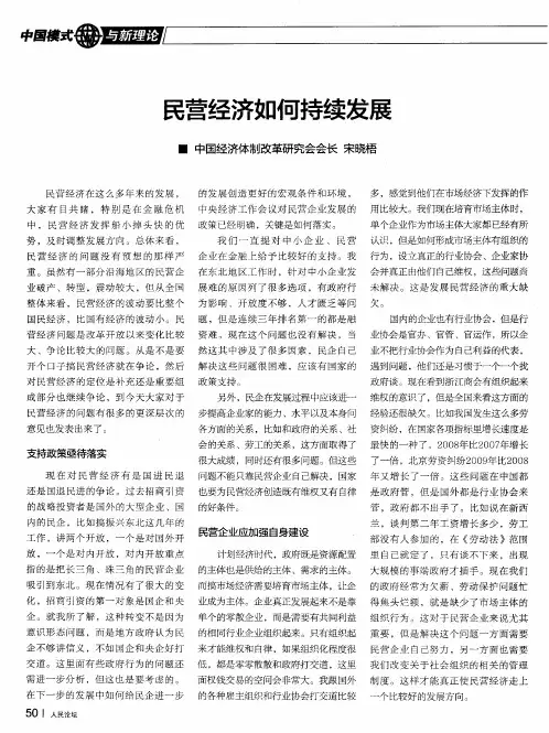 民营经济如何持续发展