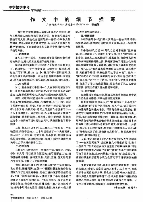 作文中的细节描写