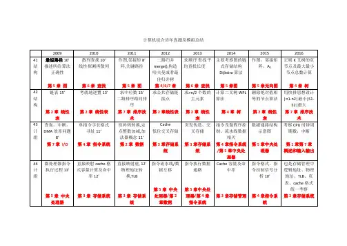 计算机408综合2009-2016年历年真题大题分析及做题笔记
