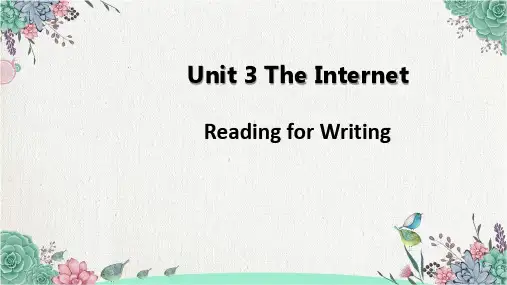 英语人教必修第二册Unit3Period 6 Reading for Writing课件