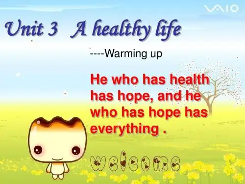 高二英语必修6-Unit3 A Healthy Life -warming up