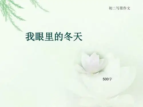 初二写景作文《我眼里的冬天》500字(总8页PPT)