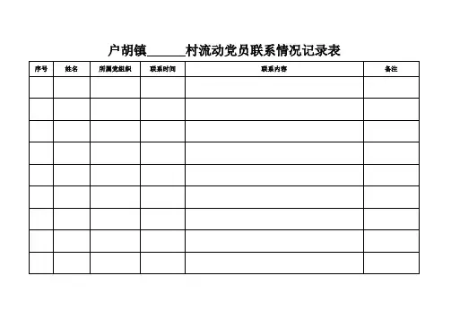 流动党员联系情况记录表