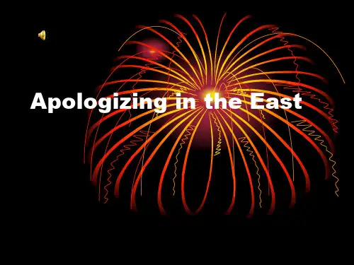 Apologizing in the east