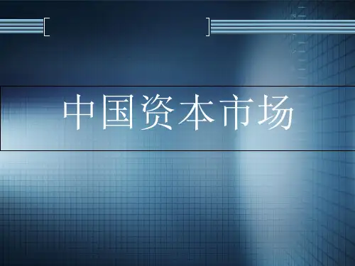 中国资本市场市场简述(PPT 51张)