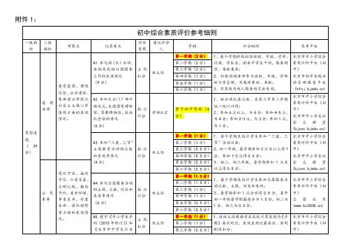 初中综评工作实施细则