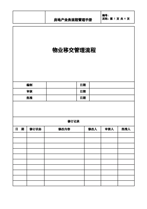 物业移交管理流程