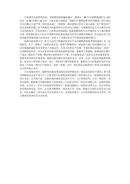 创业项目简介