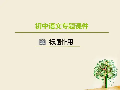 初中语文阅读专题1 标题理解