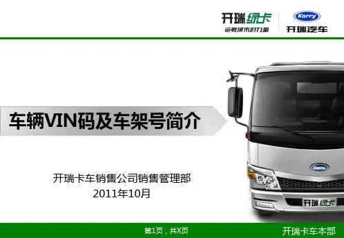 车辆VIN码及车架号简介
