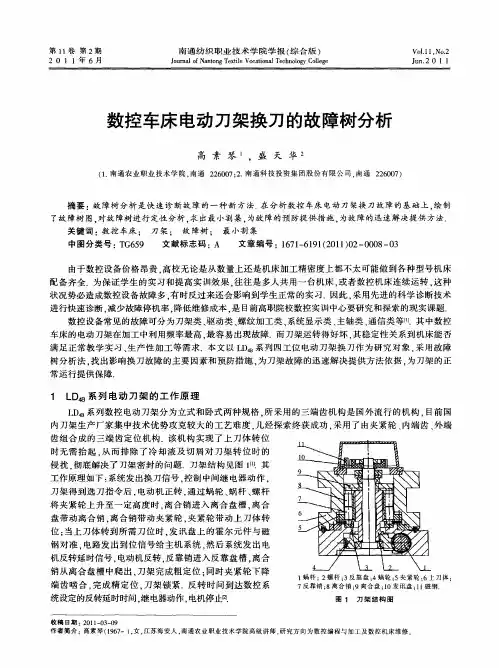 数控车床电动刀架换刀的故障树分析