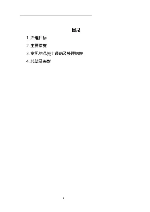 混凝土工程质量通病治理实施方案