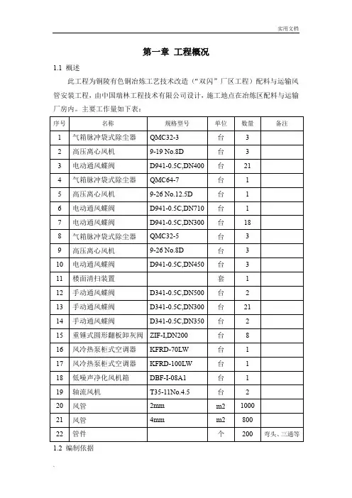 风管安装施工方案