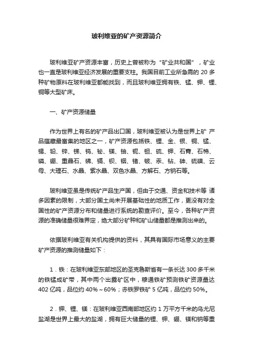 玻利维亚的矿产资源简介