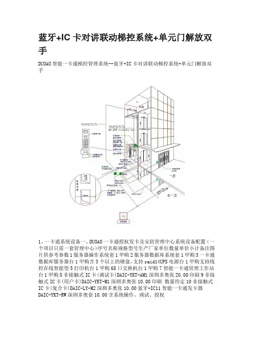 蓝牙+IC卡对讲联动梯控系统+单元门解放双手