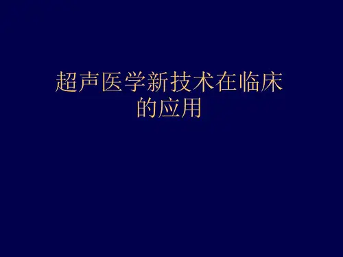 最新超声新技术的临床应用