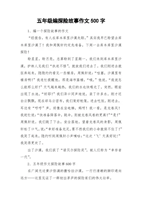五年级编探险故事作文500字_作文