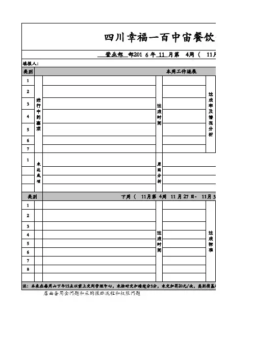 周报表(模板)