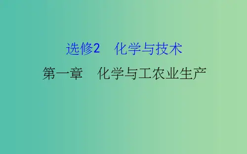 高考化学一轮复习 选修2 化学与技术 第一章 化学与工农业生产课件
