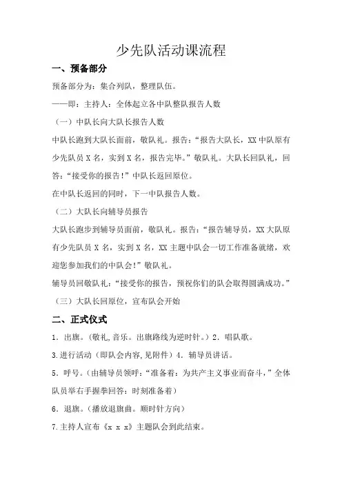 少先队活动课流程