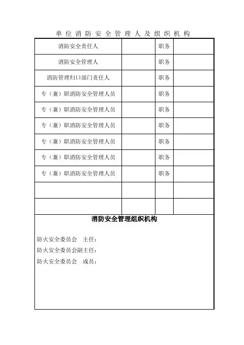 消防安全管理组织机构及管理人任命书