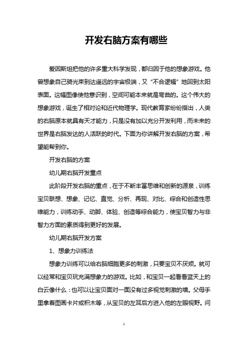 开发右脑方案有哪些