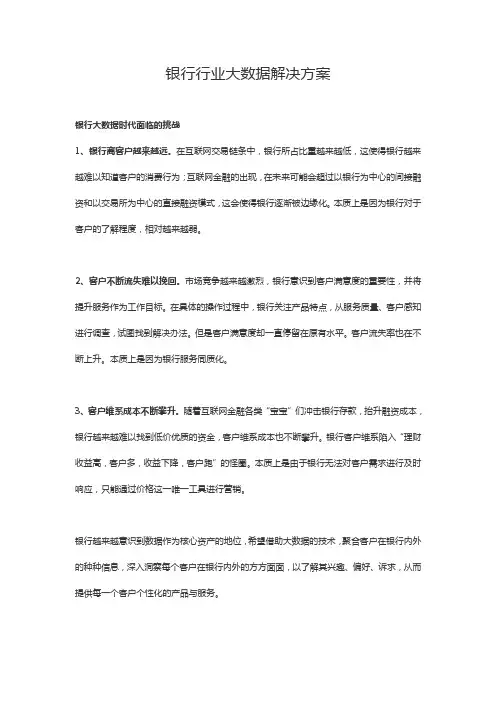 银行行业大数据解决方案