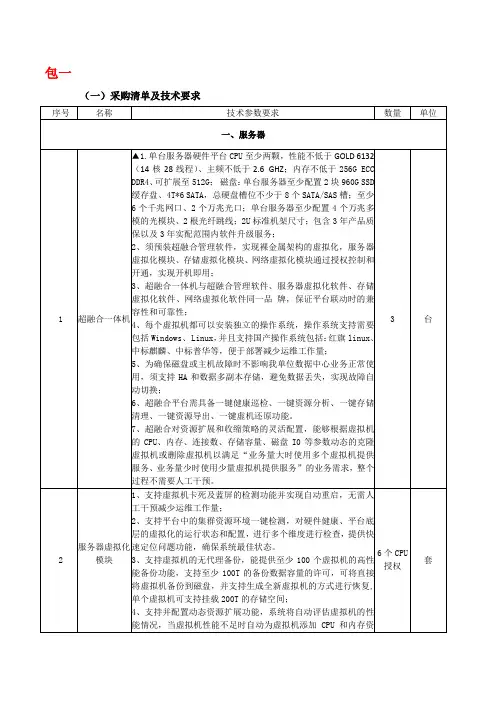 采购清单及技术要求.doc