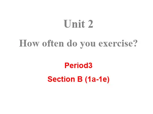 八年级英语上册 Unit 2 How often do you exercise Se