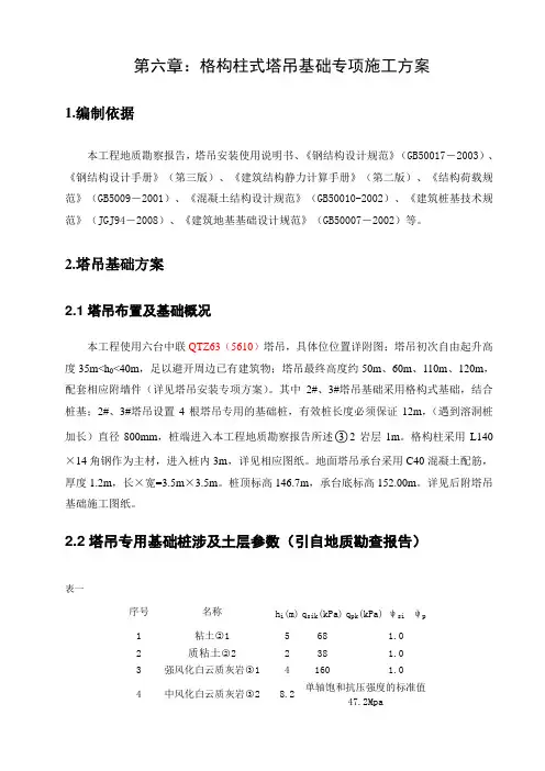 QTZ63格构式塔吊基础专项方案( 含计算书)
