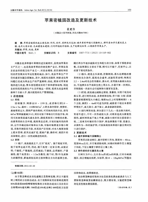 苹果密植园改造及更新技术