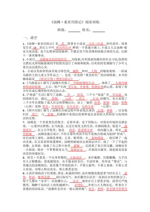 《汤姆·索亚历险记》