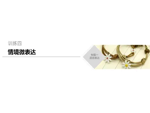 高考语文专题一语言表达训练四情境微表达课件