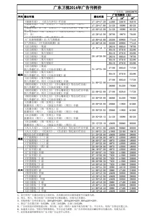 广东卫视2014刊例20131128(最终版)