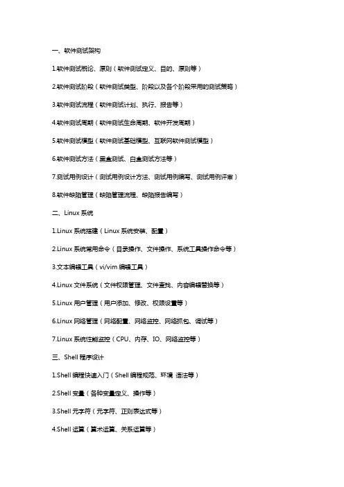 软件测试需要学习什么