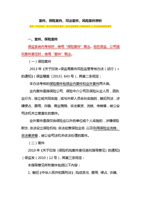 案件、保险案件、司法案件、风险案件辨析--2016.02.24
